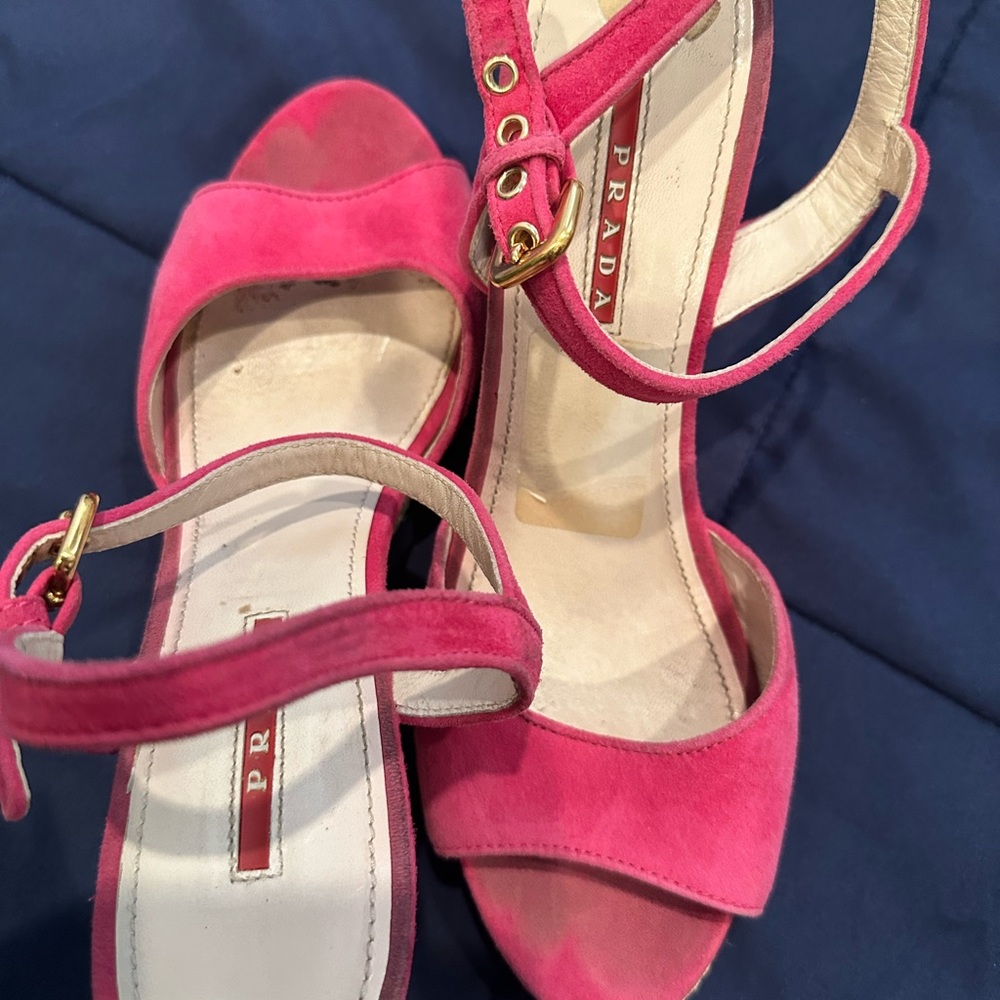 Prada Fuchsia Suede Heels